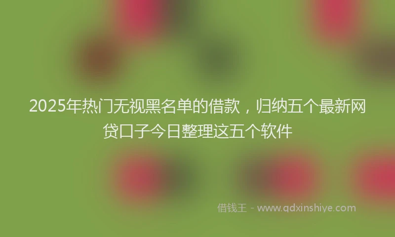 2025年热门无视黑名单的借款，归纳五个最新网贷口子今日整理这五个软件