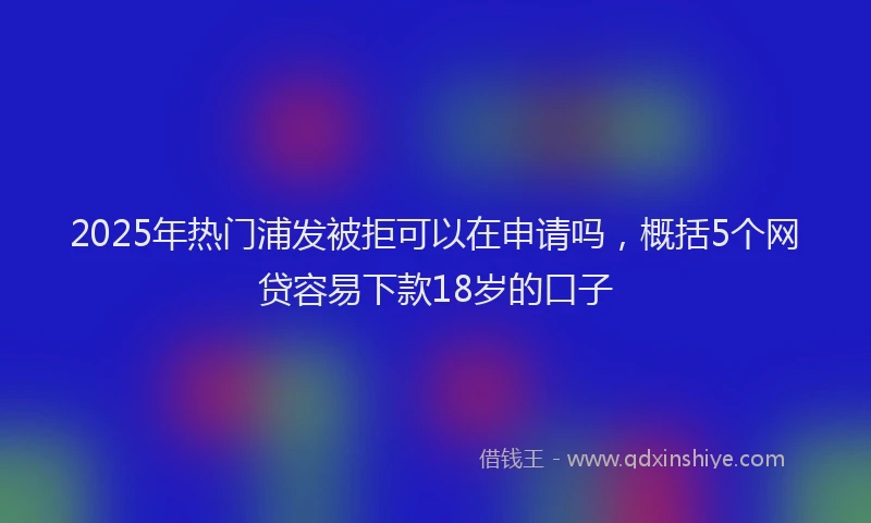 2025年热门浦发被拒可以在申请吗，概括5个网贷容易下款18岁的口子