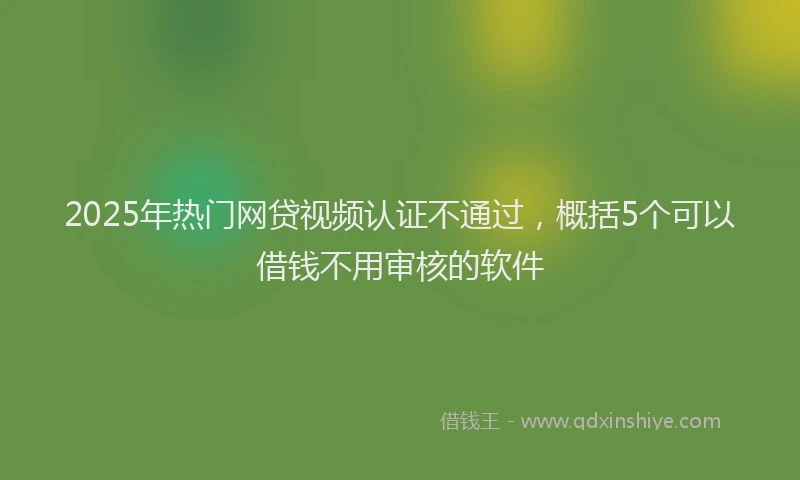 2025年热门网贷视频认证不通过，概括5个可以借钱不用审核的软件