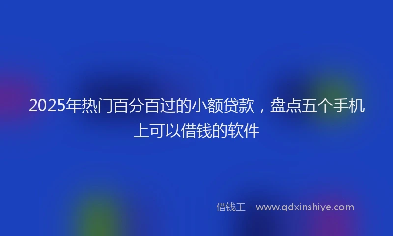 2025年热门百分百过的小额贷款，盘点五个手机上可以借钱的软件