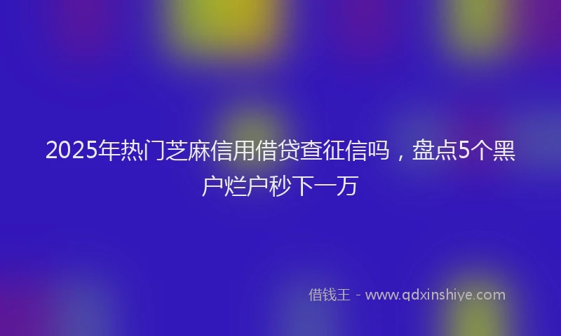 2025年热门芝麻信用借贷查征信吗，盘点5个黑户烂户秒下一万