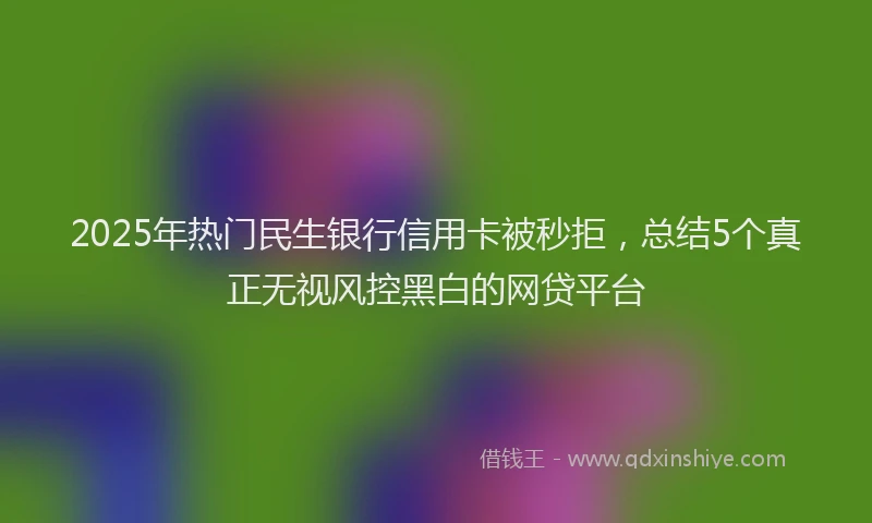 2025年热门民生银行信用卡被秒拒，总结5个真正无视风控黑白的网贷平台