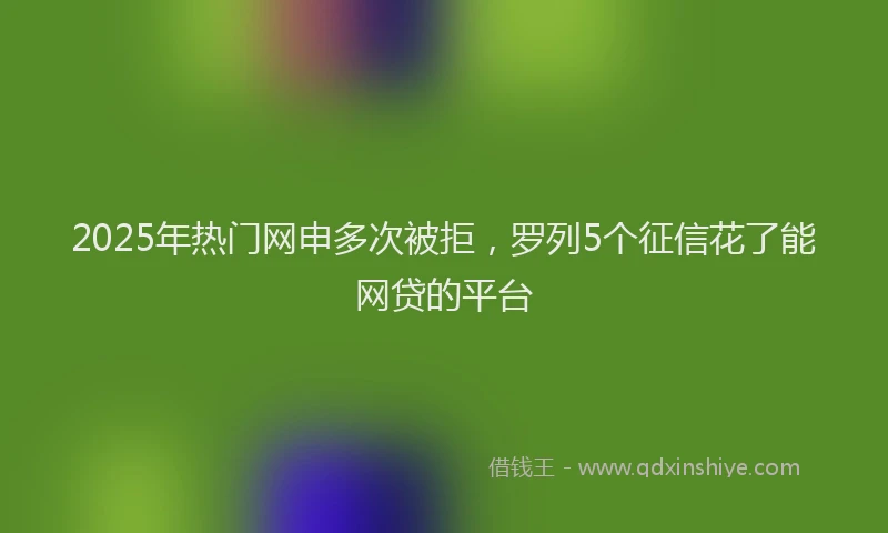 2025年热门网申多次被拒，罗列5个征信花了能网贷的平台