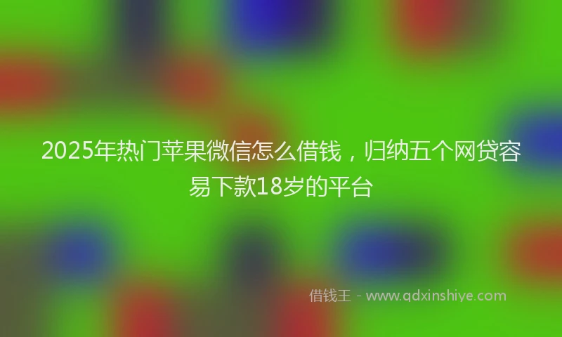 2025年热门苹果微信怎么借钱，归纳五个网贷容易下款18岁的平台