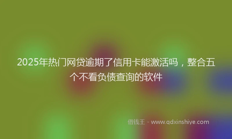 2025年热门网贷逾期了信用卡能激活吗，整合五个不看负债查询的软件