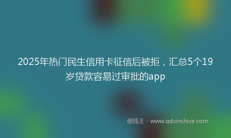 2025年热门民生信用卡征信后被拒，汇总5个19岁贷款容易过审批的app