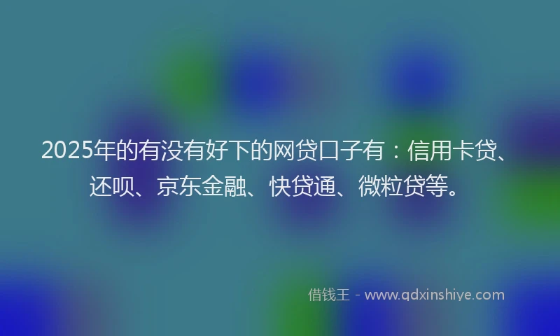 2025年的有没有好下的网贷口子有：信用卡贷、还呗、京东金融、快贷通、微粒贷等。