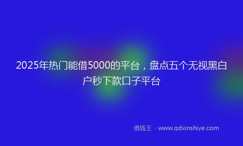 2025年热门能借5000的平台，盘点五个无视黑白户秒下款口子平台