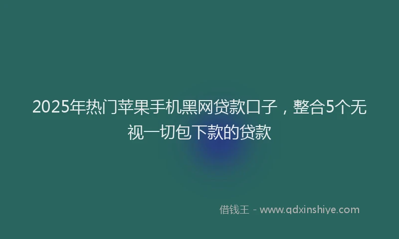 2025年热门苹果手机黑网贷款口子，整合5个无视一切包下款的贷款