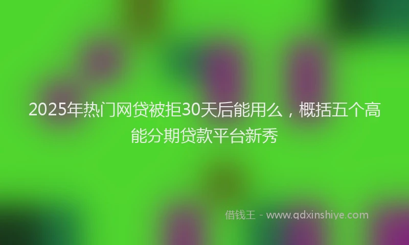 2025年热门网贷被拒30天后能用么，概括五个高能分期贷款平台新秀