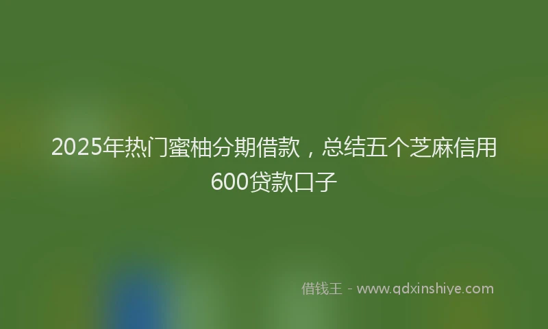 2025年热门蜜柚分期借款，总结五个芝麻信用600贷款口子