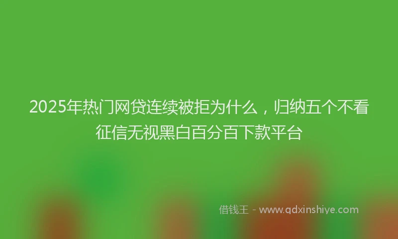 2025年热门网贷连续被拒为什么，归纳五个不看征信无视黑白百分百下款平台