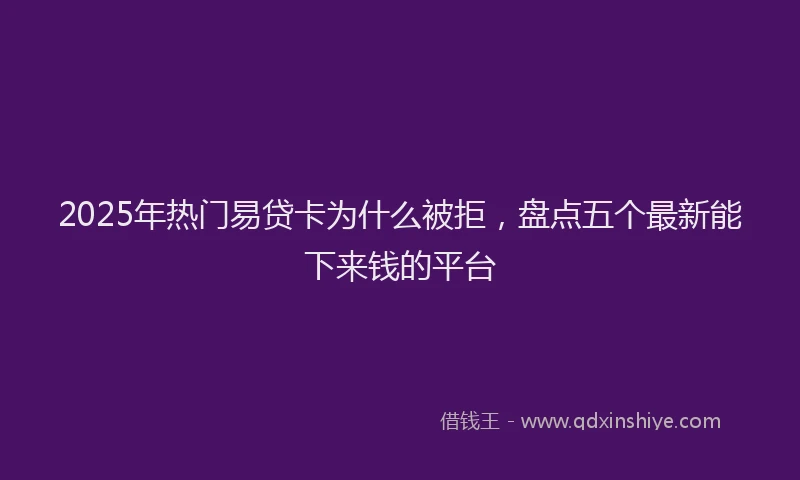2025年热门易贷卡为什么被拒，盘点五个最新能下来钱的平台
