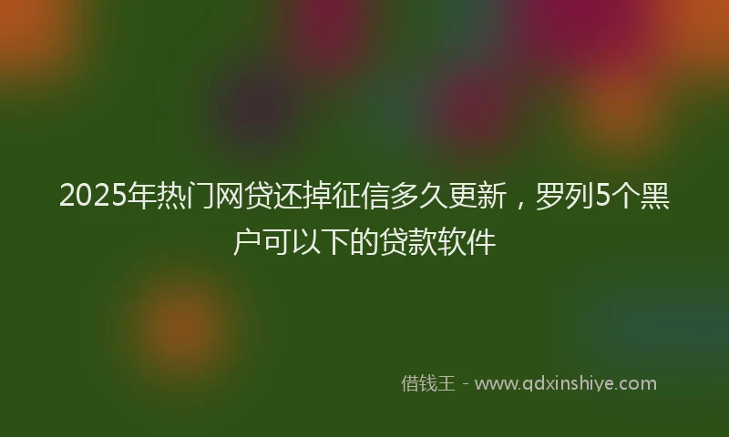2025年热门网贷还掉征信多久更新，罗列5个黑户可以下的贷款软件