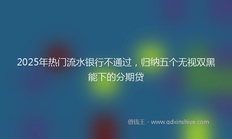 2025年热门流水银行不通过，归纳五个无视双黑能下的分期贷