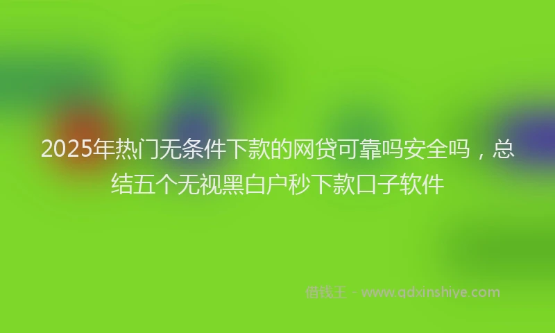 2025年热门无条件下款的网贷可靠吗安全吗，总结五个无视黑白户秒下款口子软件