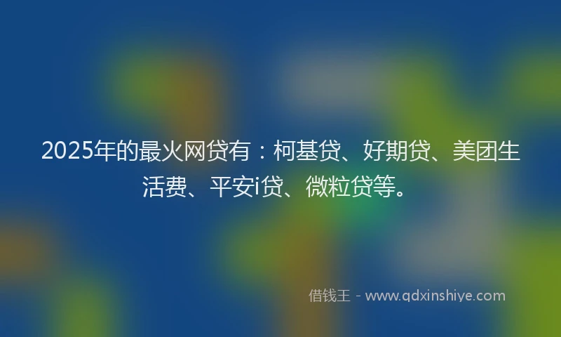 2025年的最火网贷有：柯基贷、好期贷、美团生活费、平安i贷、微粒贷等。