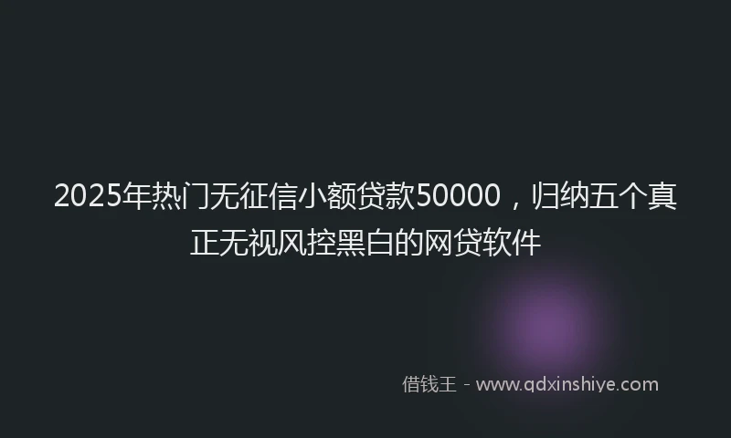 2025年热门无征信小额贷款50000，归纳五个真正无视风控黑白的网贷软件