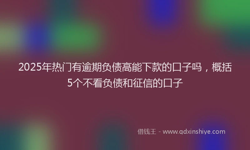 2025年热门有逾期负债高能下款的口子吗，概括5个不看负债和征信的口子