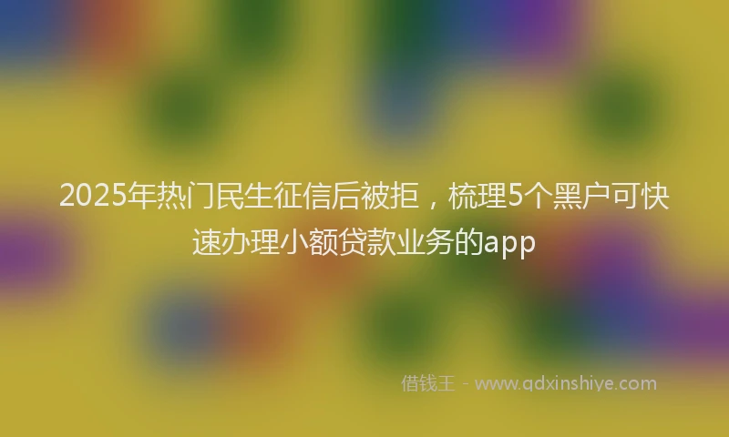2025年热门民生征信后被拒，梳理5个黑户可快速办理小额贷款业务的app