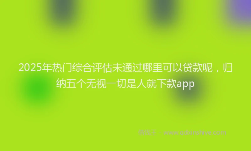 2025年热门综合评估未通过哪里可以贷款呢，归纳五个无视一切是人就下款app