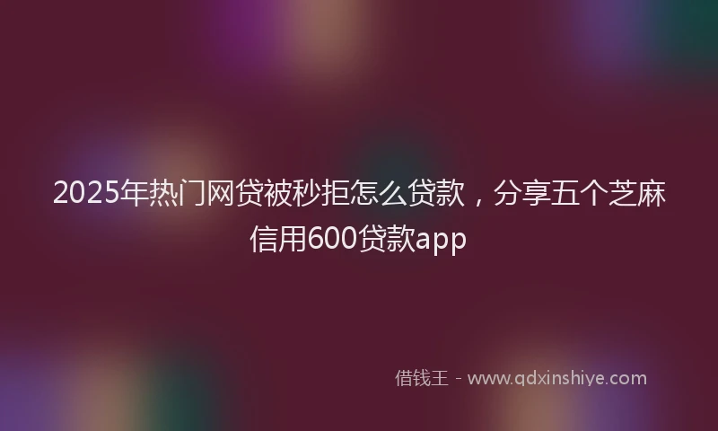 2025年热门网贷被秒拒怎么贷款，分享五个芝麻信用600贷款app