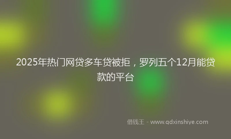 2025年热门网贷多车贷被拒，罗列五个12月能贷款的平台