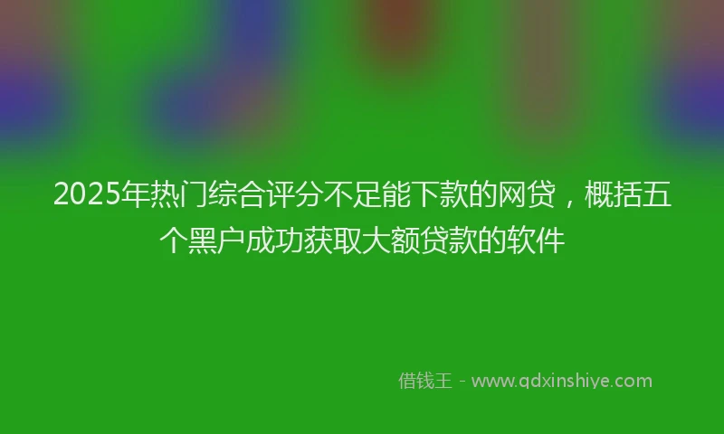 2025年热门综合评分不足能下款的网贷，概括五个黑户成功获取大额贷款的软件
