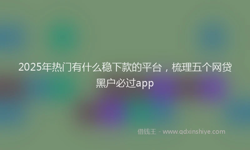 2025年热门有什么稳下款的平台，梳理五个网贷黑户必过app
