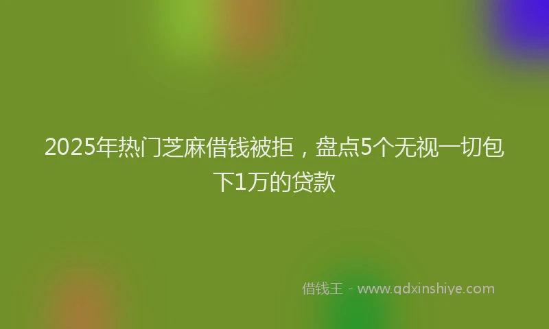 2025年热门芝麻借钱被拒，盘点5个无视一切包下1万的贷款