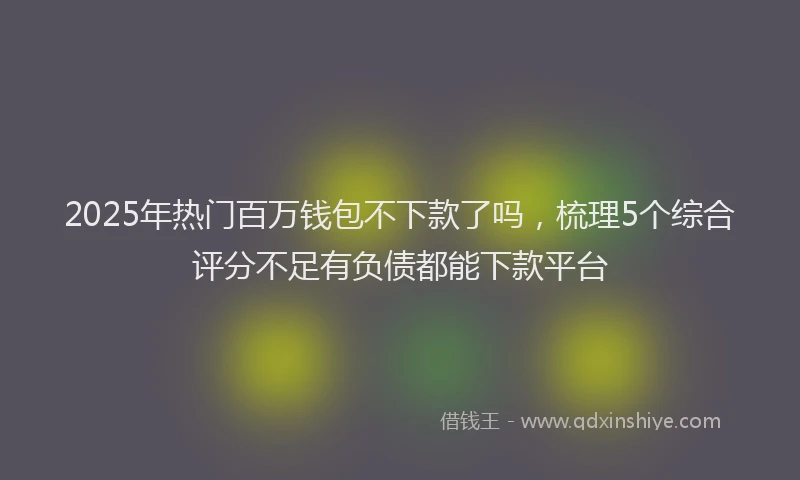 2025年热门百万钱包不下款了吗，梳理5个综合评分不足有负债都能下款平台