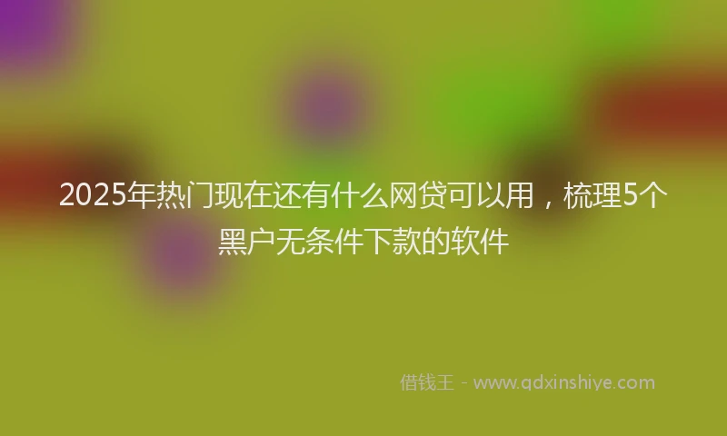 2025年热门现在还有什么网贷可以用，梳理5个黑户无条件下款的软件