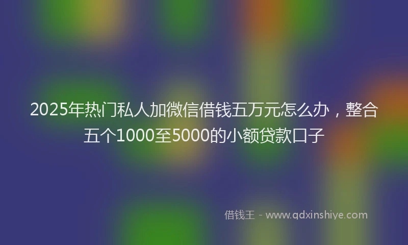 2025年热门私人加微信借钱五万元怎么办，整合五个1000至5000的小额贷款口子