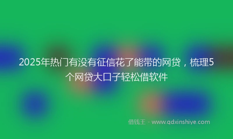 2025年热门有没有征信花了能带的网贷，梳理5个网贷大口子轻松借软件