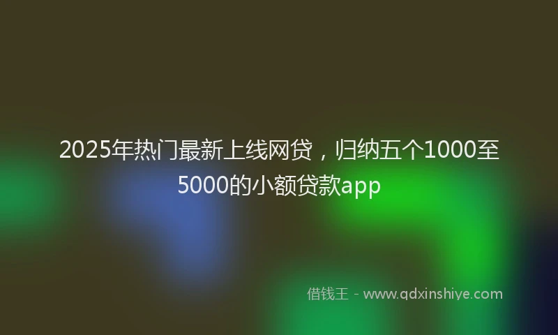 2025年热门最新上线网贷，归纳五个1000至5000的小额贷款app
