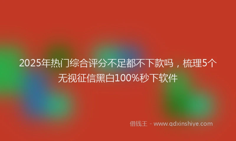 2025年热门综合评分不足都不下款吗，梳理5个无视征信黑白100%秒下软件