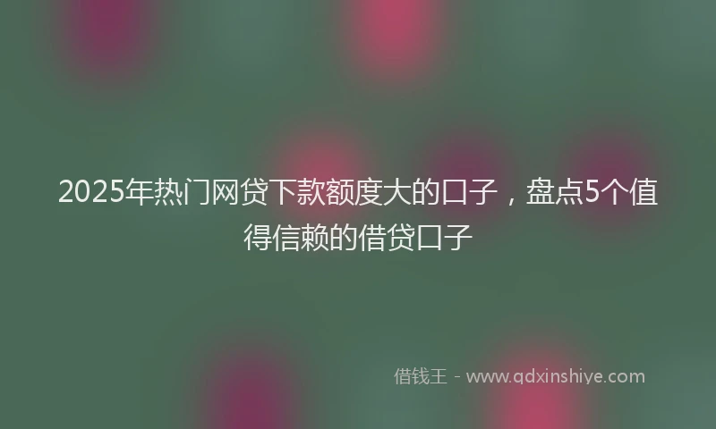 2025年热门网贷下款额度大的口子，盘点5个值得信赖的借贷口子