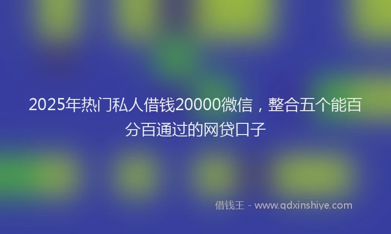 2025年热门私人借钱20000微信，整合五个能百分百通过的网贷口子