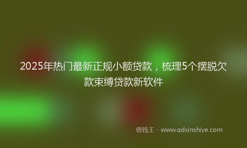 2025年热门最新正规小额贷款，梳理5个摆脱欠款束缚贷款新软件