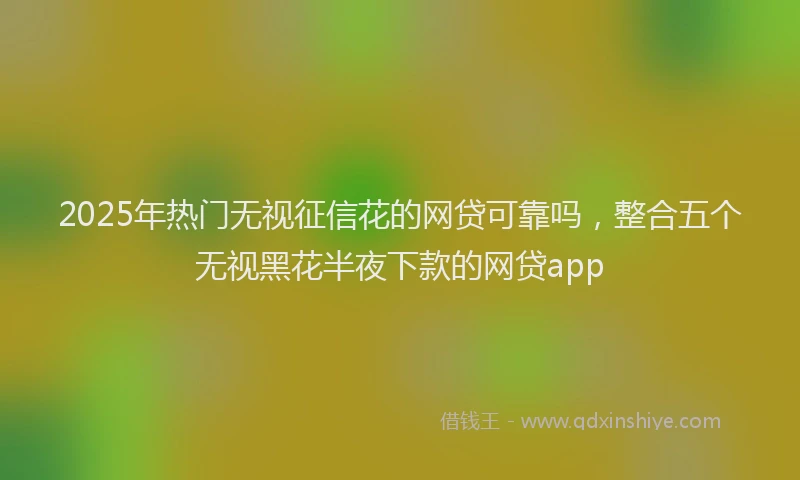 2025年热门无视征信花的网贷可靠吗，整合五个无视黑花半夜下款的网贷app