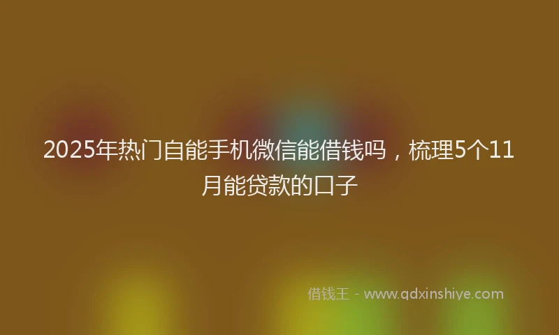 2025年热门自能手机微信能借钱吗，梳理5个11月能贷款的口子