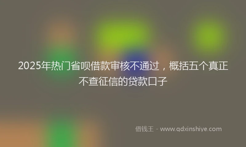 2025年热门省呗借款审核不通过，概括五个真正不查征信的贷款口子