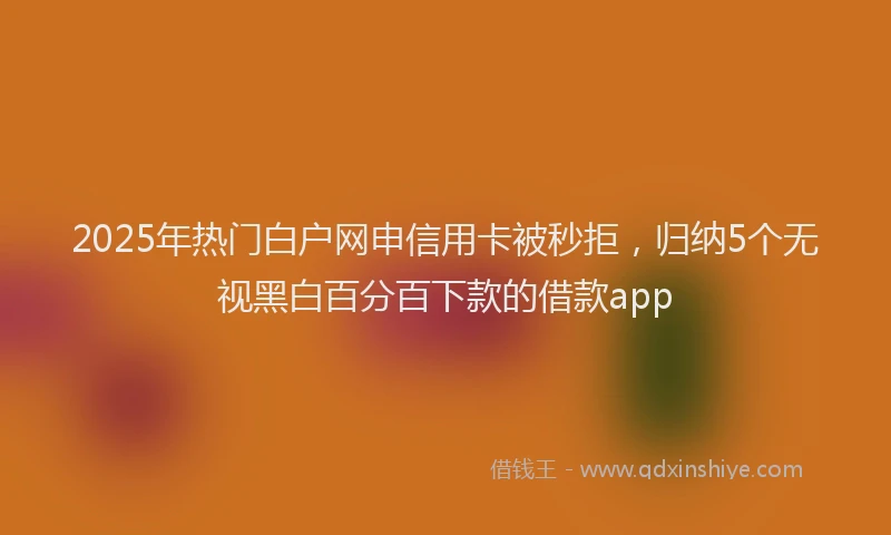 2025年热门白户网申信用卡被秒拒，归纳5个无视黑白百分百下款的借款app