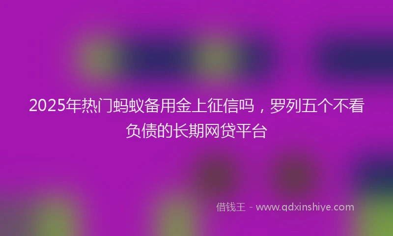 2025年热门蚂蚁备用金上征信吗，罗列五个不看负债的长期网贷平台