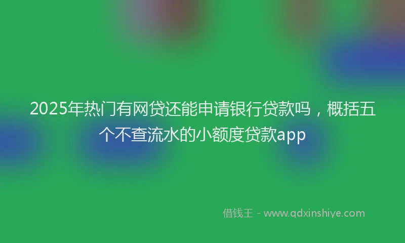 2025年热门有网贷还能申请银行贷款吗，概括五个不查流水的小额度贷款app