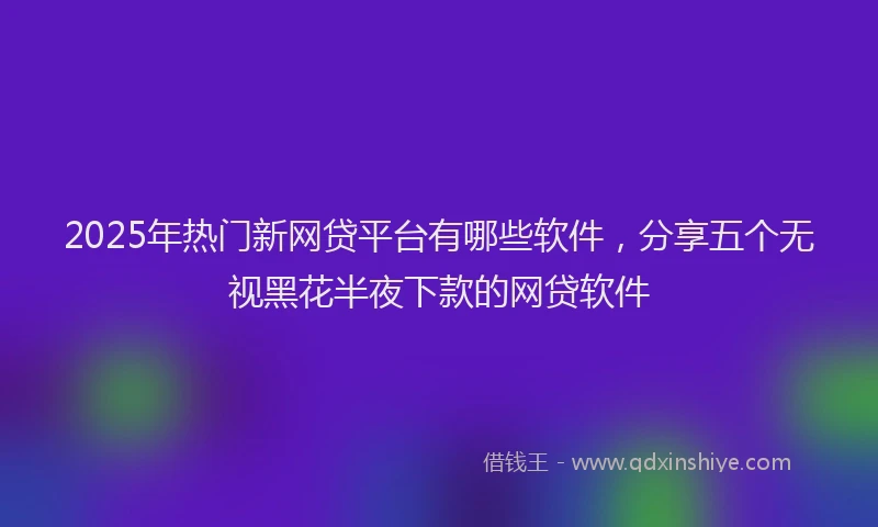 2025年热门新网贷平台有哪些软件，分享五个无视黑花半夜下款的网贷软件