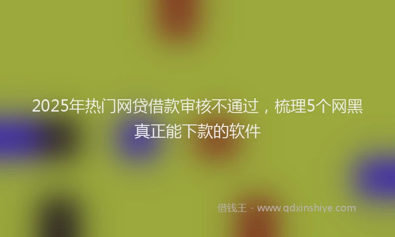 2025年热门网贷借款审核不通过，梳理5个网黑真正能下款的软件