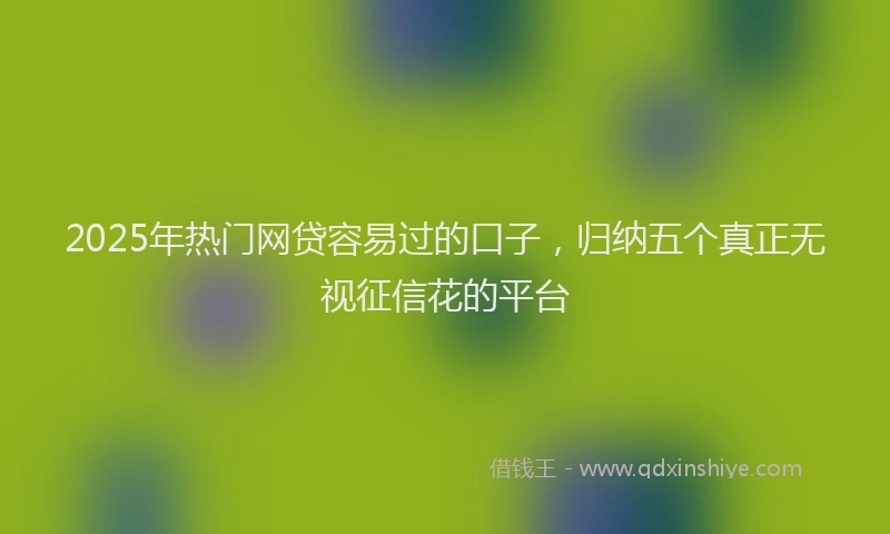 2025年热门网贷容易过的口子，归纳五个真正无视征信花的平台