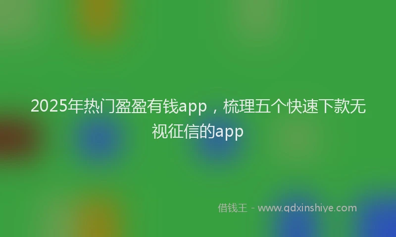 2025年热门盈盈有钱app，梳理五个快速下款无视征信的app