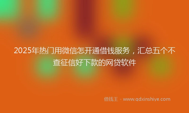 2025年热门用微信怎开通借钱服务，汇总五个不查征信好下款的网贷软件